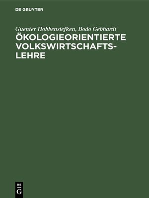 cover image of Ökologieorientierte Volkswirtschaftslehre